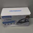 Steam Iron for Clothes Rapid Heating, 1700W Iron Burst of Steam, Non-Stick Ceramic Soleplate, Auto shutoff, Anti-Drip, Self-Cleaning, 10.14oz Water Tank Ironing Clothes for All Fabrics, Grey