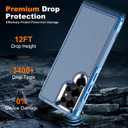 Hualele for Samsung Galaxy S24 Ultra Case,[Military Grade Protection] [Dropproof Shcokproof] Anti-Slip Grip Dual Layer Rugged Heavy Duty Galaxy S24 Ultra Phone Case,Dark Blue