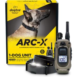 Dogtra ARC-X E-Collar for Dog Training - 3/4 Mile Range, for Dogs 15 lbs+, Slim Design, IPX9K Waterproof, 100 Stimulation Levels, Vibration, Tone, Rechargeable - Dog Owners and Professional Trainers