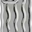 Caseative for iPhone 15 Pro Max Case,Water Ripple Pattern Curly Wave Frame Soft Phone Case (Silver)