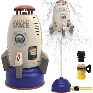 Sprinkler Rocket Launcher Toys for Kids - Outdoor Water Toys Water Splash Rocket, Summer Garden Lawns Water Toys Spray 360-Degree Rotation for Boys and Girls 3-12 Year Old Holiday Birthday Gifts
