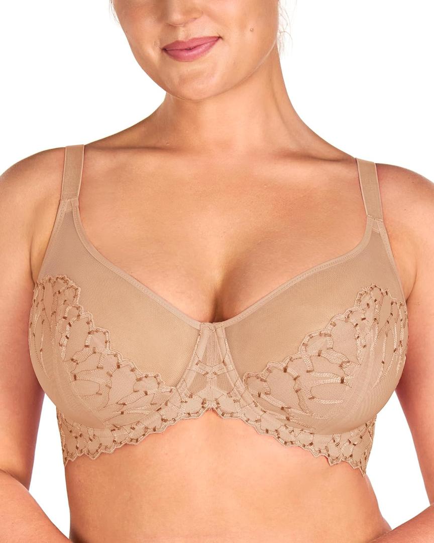 HSIA Minimizer Bras for Women, Full Coverage Lace Unlined Bras with Underwire for Heavy Breasts 34DDD