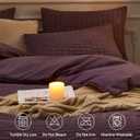 JELLYMONI Purple Duvet Cover Full Size, 3pcs Washed Microfiber Bedding Set, Soft Breathable Seersucker Duvet Cover Set with Zipper Closure and Corner Ties for All Seasons  Purple, Full(80"×90")