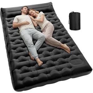 KASBAH Double Inflatable Camping Sleeping Pad,Thick 6 inch 2 Person Ultralight Sleeping Mat with Built-in Foot Pump and Pillow,Camping Essentials for Hiking,Backpacking,Traveling, Tent