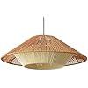 Aimeryup Front Door Chandelier Ceiling Pendant Light Rattan E27 with Lampshade Retro Living Room Kitchen Inn Aisle(Size:60X60X21CM,Color:A)