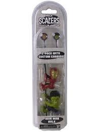NECA Scalers - 2" Characters - "Iron Man" And "Hulk" Toy Figures 2 Pack With Custom Earbuds