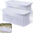 2pk White Spandex Tablecloths 6ft for Rectangle Tables, Wrinkle Free Classy Table Skirt Stretchy Fitted Table Cloths Covers 6 Foot for Weddings, Birthday Party Events Banquette, Baby Shower
