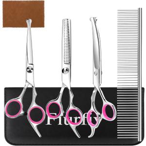 Dog Grooming Scissors Set, Professional Pet Grooming Shears, Pink