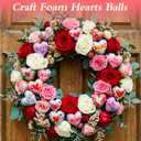 Seenelling 56 Pcs Valentine's Day Foam Hearts for Adults Polystyrene Foam Balls Crafts Painting Kit Paint Your Own Hearts Shape Crafts Gifts DIY Unpainted Paintable Statues for Wedding Wedding Decor