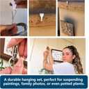 Picture Hanging Kit – Picture Rail Hooks with 6 of Each White Rail Hooks, 72 Inch Invisible Loop Cord, 6 Adjustable Hooks – Stainless Steel Picture Molding Hangers Nylon and Steel Cable