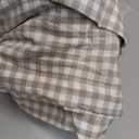MooMee Gingham Duvet Cover Set 100% Washed Cotton Linen Like Textured Breathable Durable Soft Comfy Modern Checkered Design (Mini Gingham Tannish Linen Grey, King 104"x90")