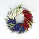 Seasons 4th of July Wreath for Front Door, Patriotic Wreaths with Red White Blue Colors, Independence Day Home Decor (20 Inch)