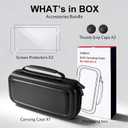 CoBak Large Capacity Carrying Case for Nintendo Switch 2 (2025) - 3 in 1 Accessories Bundle with 2 Screen Protectors, Thumb Grip Caps, 24 Game Cartridges, Hard Shell Portable Travel Pouch, FaBlack