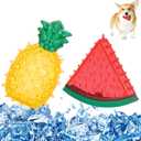 Pawaboo Pet Teether Cooling Chew Toys, Freezable Teething Toy for Puppies, Watermelon and Pineapple Shape Freeze Interactive Toys in Summer, Frozen Dog Treat Training Tools for Small and Medium Dogs (Colorful)