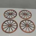4 Pcs Wooden Wagon Wheel Wall Decor 10 Inches Old Western Wall Art Boho Farmhouse Wagon Wheels Vintage Wood Garden Wagon Wheel for Yard Decor Garden Home Bar Garage Decorative