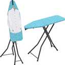 LyriFine Ironing Board, 2-in-1 Flat and Hanging Board, Sturdy Steel Frame Iron Board with Non-Slip Feet, Heat Resistant Cover Iron Board, Foldable Ironing Board Full Size with Hook, 14 x 43 Blue