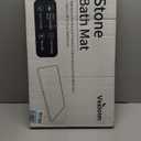 Veeloim Stone Bath Mat Diatomaceous Earth Shower Mat Non-Slip Super Absorbent Diatomite Stone Bath Mats for Bathroom Floor Quick Drying Natural Easy to Clean(23.6''×15.4" White)