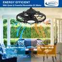 Depuley Outdoor Ceiling Fan with Light: 20" Outdoor Gazebo Hanging Fans with Remote App - Waterproof Plug in Caged Ceiling Fan for Patio Porch Canopy Pergola Black