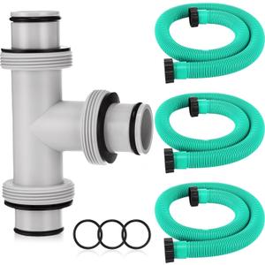 Frienda 1.5" to 1.5" T Joint Pool Hose Connector with 3 Pcs 1.5" Diameter Pump Replacement Hose 59" Long, Pool Hose Adapter and Replacement Accessories Fitting for Filter Pump(Mint)