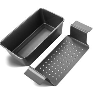 HONGBAKE Meatloaf Pan with Drain Tray, 9 x 5 Inches Loaf Pans with Insert