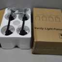 Indoi 4-Light Bathroom Light Fixtures, Matte Black Modern Vanity Lights with Clear Glass Shades, Bathroom Wall Lamp for Mirror Living Room Cabinet Bedroom Porch