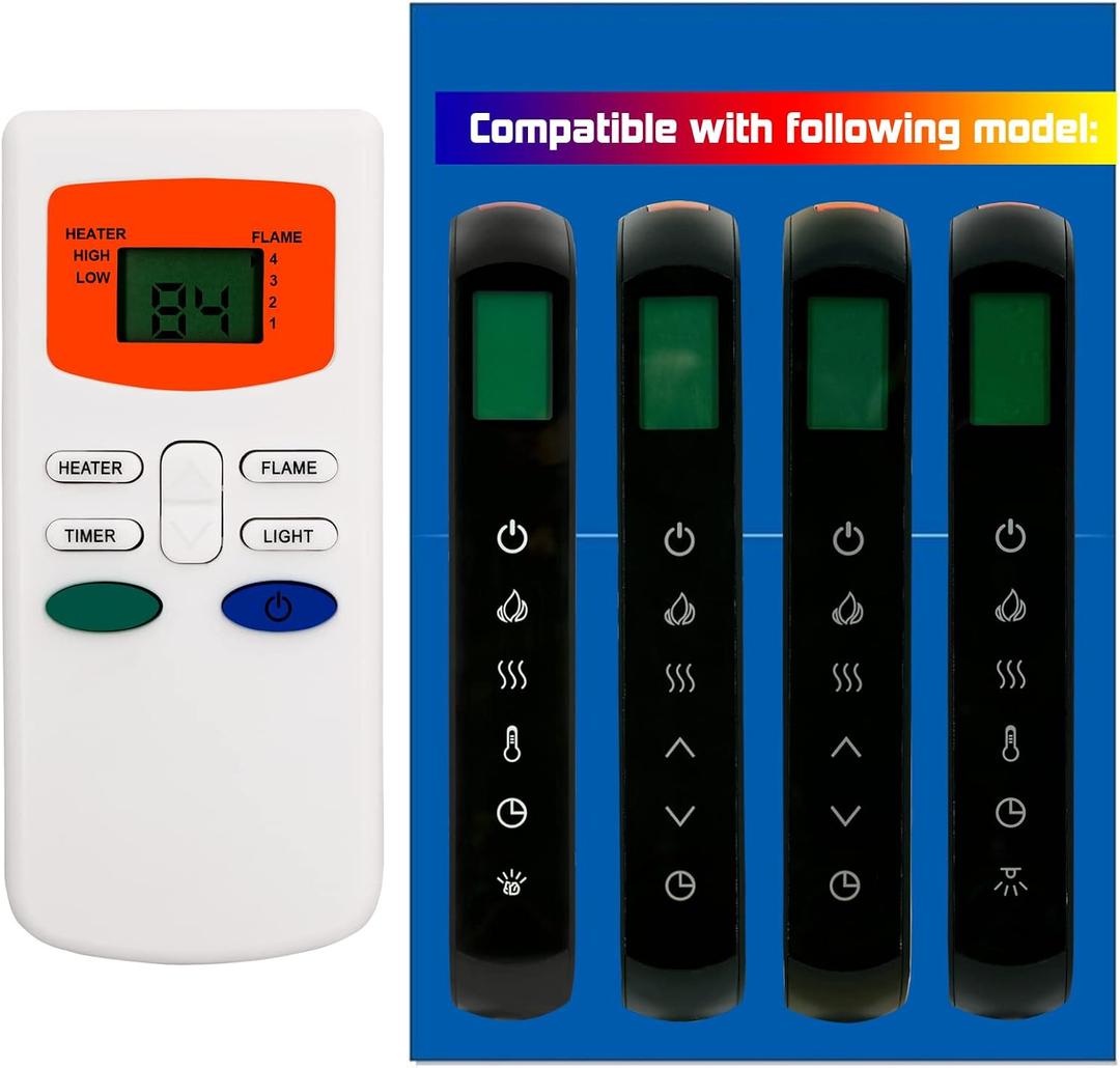 Replacement Remote Control for HHT Simplifire Electric Fireplace Heater Remote-SF-ELEC SF-BI30-E SF-BI36-E SF-PP23-E SF-PP26-E