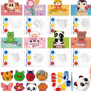 Valentines Day Cards for Kids Classroom, 24 Set Valentines Cards with Animal Painting Kits, Valentine Party Favors Toys for Boys & Girls, Kids Exchange Cards for School, Ideal Valentine Gifts