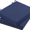 AAAAAcessories Outdoor Seat Cushions for Chairs, Waterproof, Fade-Resistant, 20" x 18" x 3", Patio Furniture Replacement Cushions, Set of 2, Navy Blue