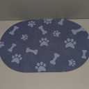 YCT Dog Food and Water Mat - Cat Dish Bowl Mat - No Stains Easy Clean Absorbent Quick Dry Pet Mat, 11.8"x18.1" Navy Blue