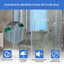 Door Seal, Akamino Frameless Shower Door Bottom Seal - 98.5 Inch Glass Shower Door Sweep Fit for 10mm (3/8" Glass Door - Stop Shower Leaks and Create a Water Barrier,U Type