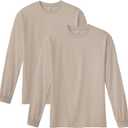 American Apparel Adult Heavyweight Cotton Long Sleeve Style G1304 T-shirt (2-Pack) (Medium)