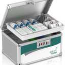 Medicine Lock Box with Combination Lock, Medication lock boxSmall 10x6.7x6.7 Inch,medical box organizer (Silver)