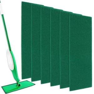 KEEPOW 6 Pack Scrub Mop Pads Replacement Compatible with Libman Freedom Spray Mop, Mop Scrubber Attachment for Floor Cleaning, Fit for Rubbermaid and Turbo & Other 18 Inch Microfiber Mops