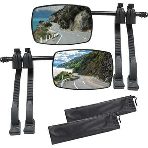 Universal Clip-on Towing Mirror, Lifronkit Mirror Extensions for Towing, 360 Degree Rotation Adjustable, New Pinch Screw & Safety String Design for Secure Fit, Vibrationless, 2pcs