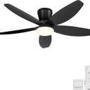 Ceiling Fans with Lights-36 Low Profile Ceiling Fan with Light and Remote Control,Flush Mount,DC Reversible,LED Dimmable Blakc Ceiling Fans for Bedroom,Indoor/Outdoor Patio Use