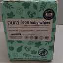 Pura Natural Sensitive Baby Wipes, 99% Water, Unscented & Hypoallergenic, Suitable for Sensitive & Eczema-prone Skin, Hypoallergenic, EWG Verified, 10 Pack of 60 Wet Wipes (600 Diaper Wipes) Bulk Buy