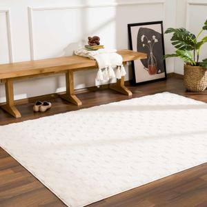 CAMILSON Outdoor Rug - Modern Area Rugs for Indoor and Outdoor Patios, Kitchen and Hallway mats - Easy Cleaning Non Shedding Washable Outside Carpet ( 6'7 x 9, Buffalo - Beige/White)  