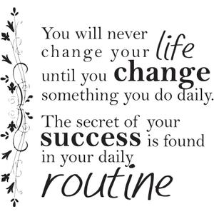 Family Success is Found in Daily Routine Lovely Quote Wall Decal Decoration Life Quotes Bedroom Office Wall Dcor Life Quotes Lasts Years and Easily Removable - Size: 20 in(W) x 20 in(H)