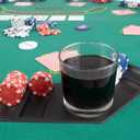 Folding Poker Table Top 48-Inch Solid Wood Topper Space for 8 Players Blackjack Table with Built-in Cupholders and Chip Trays by Trademark Poker