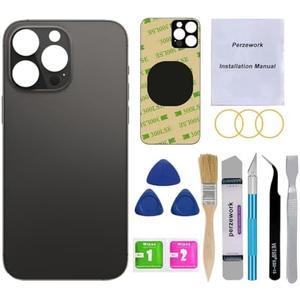 Perzework OEM Rear Back Glass Replacement Compatible with iPhone 14 Pro 6.1 inches with Reparing Toolkit (Space Black)