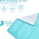 Ice Cooling Mat, Gel Cooling Cold Mat Pain Relief, Injuries Mesh Fabric Hot Cold Therapy Pack for Back, Shoulder, Knee, Belly Green 18in18in (Green)
