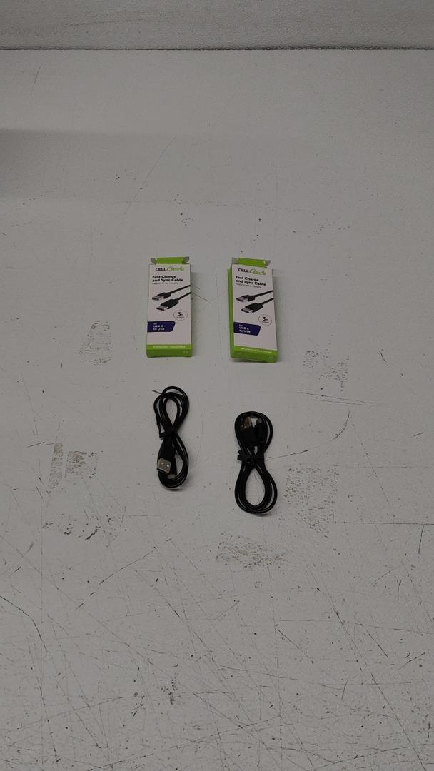 CELL Candy Fast Charge and Sync Cable USB C to USB Ports 3', Pack of 2