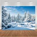 10X8FT Snow Fir Forest Backdrop Christmas Photography Studio Backdrops Winter Snow Background Xmas Decorative Banner DH-147