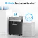 BONSEN 14-Sheet Paper Shredder for Home Office, Heavy Duty Cross Cut Shredder with 5.3 Gal Pullout Bin, Quiet Shredder for CDs/Credit Card/Staple, P-4 Security, Anti-Jam System
