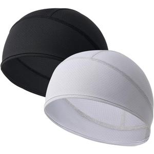 2 Pieces Skull Cap for Men Women Helmet Liner Cooling Hat Beanie Breathable Running Cycling Hat