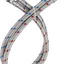 BWE 32-Inch Long Bathroom Kitchen Faucet Connector, Braided Stainless Steel Supply Hose 3/8-Inch Female Compression Thread x M10 Male Connector, x 2 Pcs (1 Pair)