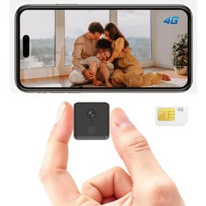 4K Hidden Camera,Security Camera No WiFi with 4G SIM Card,Nanny Cam Hidden Camera,Small Cameras Hidden Wireless,Secret Cameras for Spying,App Control with Motion Detection and Night Vision
