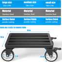 Heavy Duty Furniture Dolly - Capacity 2000 pounds, 18 inch x 18 inch Platform, Equipped with 5-inch Swivel casters and tie Devices, Suitable for Moving, Garage, Warehouse Handling