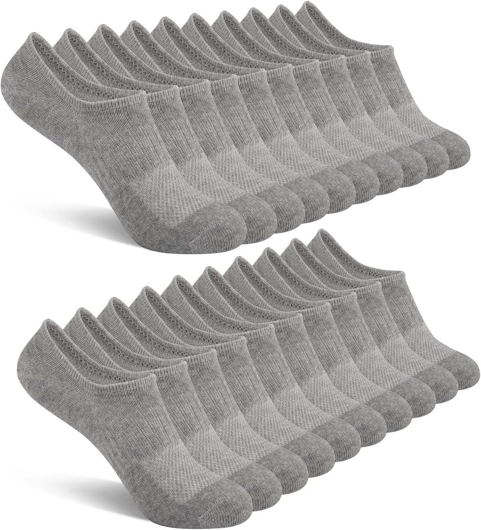 Comfoex 10 Pairs No Show Boys Socks Cotton Mesh Non Slip Low Cut Invisible Athletic Socks For Kids 4-10 Years