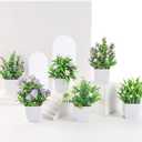 Der Rose 6 Pack Small Fake Plants Mini Artificial Faux Plants with Flowers for Home Room Farmhouse Bathroom Decor Indoor